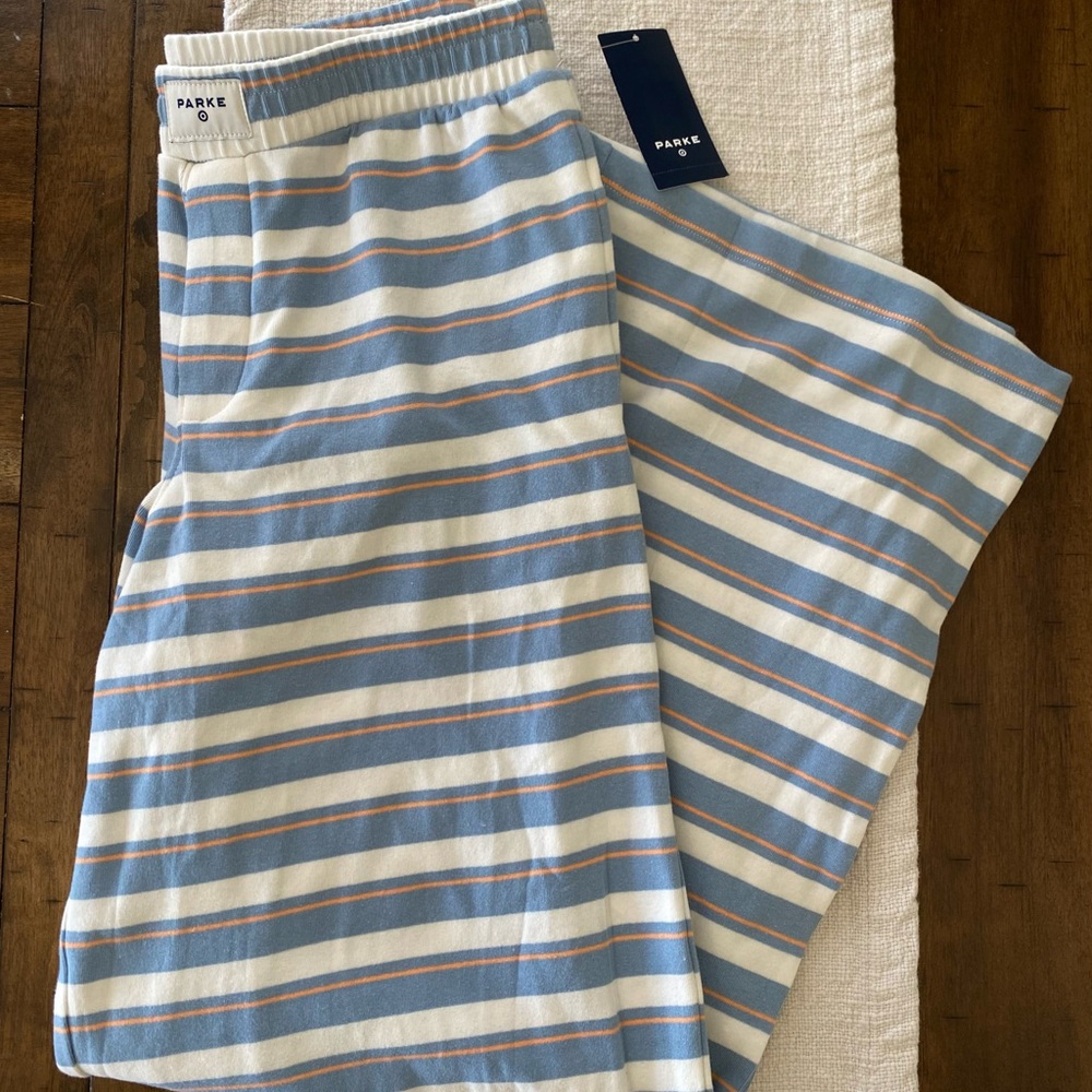 Parke Wide-Leg Striped Knit Pants